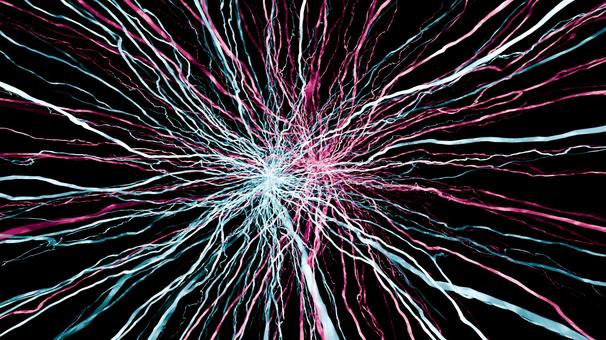 ピンクと水色のプラズマが混じり合う背景 プラズマ,雷,電気,エフェクト,稲妻,静電気,背景,壁紙,かっこいい,ビリビリのイラスト素材