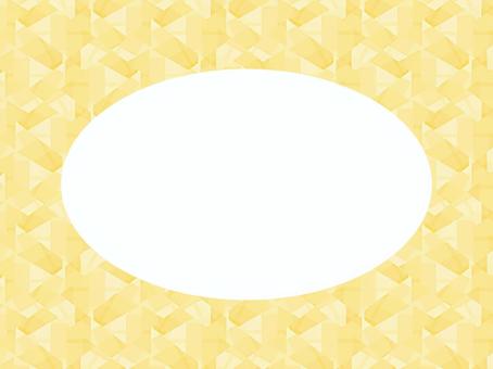 黄色の幾何学模様の楕円フレーム76 フレーム,幾何学,背景のイラスト素材
