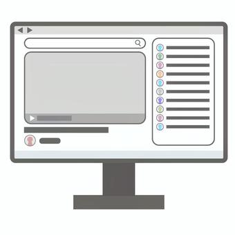 デスクトップパソコン(動画サイト) デスクトップパソコン,動画,サイト,コメント,配信のイラスト素材
