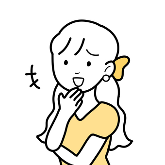 シンプル嫌な女（y） シンプル,嫌な女,女,人,笑う,うわさ,噂話,鼻でわらう,悪口,陰口のイラスト素材