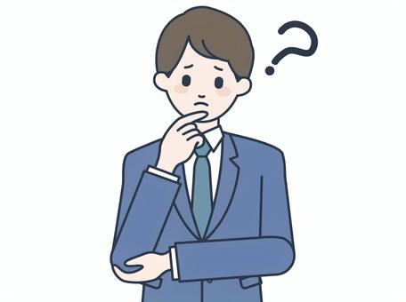 Illustration of a man in a suit having doubts, male, suit, employee, JPG, PNG and AI