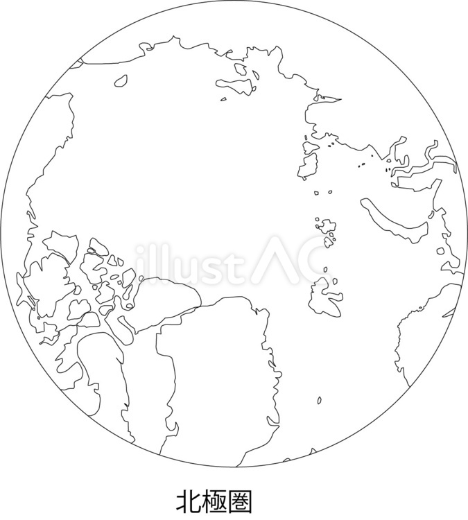 北極 北極,北極圏,地図のイラスト素材
