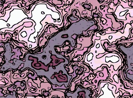 ピンクの抽象コミックマップ 抽象的,アブストラクト,等高線,マップ,テクスチャ,背景,壁紙,コミック風,線画,黒線のイラスト素材