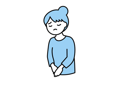 謝罪・頭を下げる女性02 人物,女性,社会人,会社員,正社員,派遣社員,フリーランス,主婦,学生,謝罪のイラスト素材