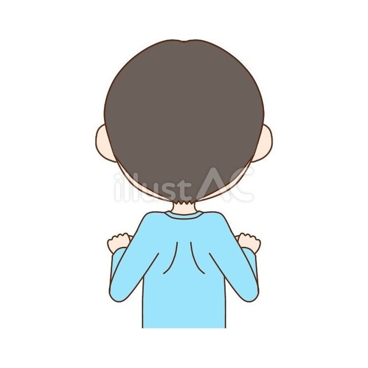 肩甲骨を寄せる男の子のイラスト 人,人物,男の子のイラスト素材