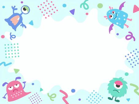 Pop and cute monster frame, monster, monster, monster, JPG, PNG and AI