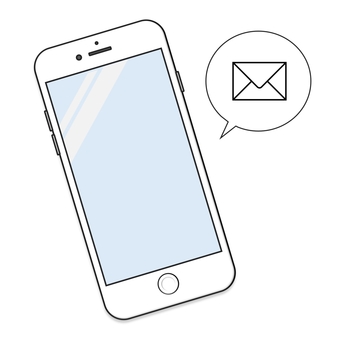 シンプルなスマホ　メールのお知らせ スマホ,携帯電話,電化製品,コンピューター,端末,スマートフォン,モバイル端末,液晶,ネットワーク,タッチパネルのイラスト素材