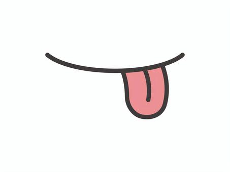 シンプルな舌(ペロリ下)01 シンプルな舌(ペロリ下)01 舌,ペロリ,舌を出す,舐める,アイコン,マーク,シンプルのイラスト素材