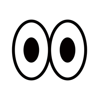 ポップなキャラクターの目 目,表情,感情,キャラクター,アニメ,漫画,真顔,ぱっちり,シンプル,白目のイラスト素材