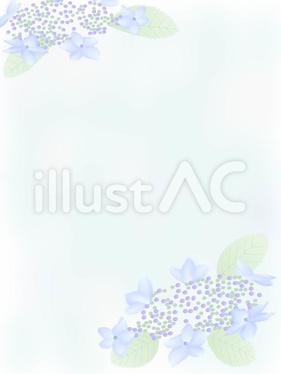 ガクアジサイ・淡青・縦 ガクアジサイ,あじさい,梅雨のイラスト素材