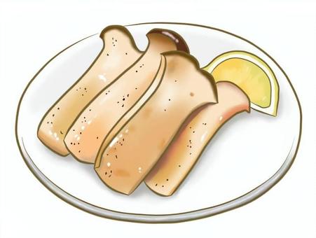 秋の味覚　茸のイラスト　エリンギのソテー エリンギ,ソテー,きのこ,秋,食べ物,食品,野菜,八百屋,スーパー,チラシのイラスト素材