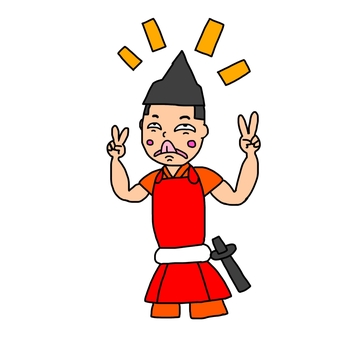 挑発する鎌倉時代の雑兵 雑兵,侍,武士,鎧武者,兵士,戦士,日本,和風,歴史,日本史のイラスト素材