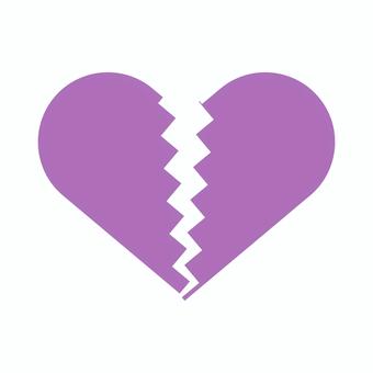 割れているハートマーク紫 表現,ハート,好意,好き,嫌い,恋愛,失恋,傷心,人間関係,関係のイラスト素材
