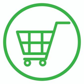 丸ショッピングカートアイコン_緑 ショッピングカート,買い物,ショップ,アイコン,ボタン,かご,ネットショップ,ec,スーパー,シンプルのイラスト素材