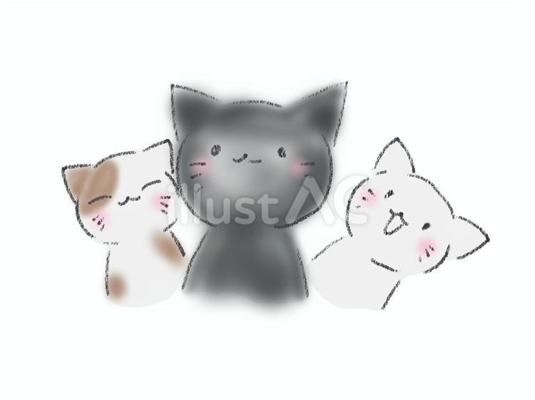 ３匹の猫たち 猫,ペット,動物のイラスト素材