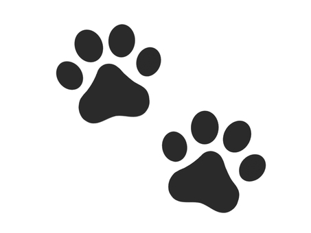 動物の犬(いぬ)の足跡(あしあと) 足跡,犬,いぬ,動物,ペット,マーク,アイコン,肉球,足,シルエットのイラスト素材