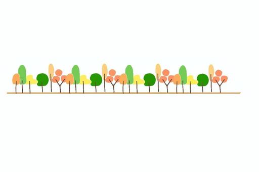 秋の並木ライン 秋,木,針葉樹,広葉樹,林,並木,ラインのイラスト素材