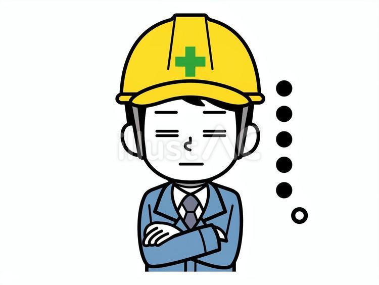 呆れる現場監督 男性,現場監督,シンプルのイラスト素材