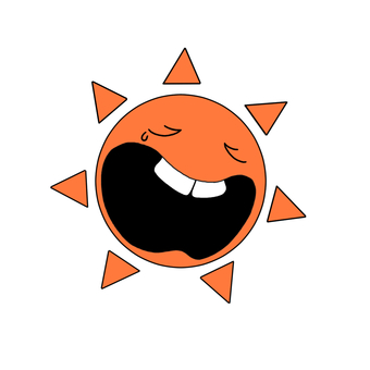 あくびの太陽 あくびの太陽 デフォルメ,天気,太陽,晴れ,気候,あくびのイラスト素材
