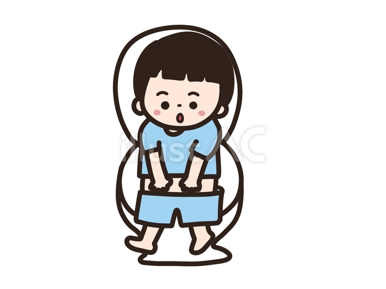 トイレをする男の子 トイレ,洋式トイレ,便器のイラスト素材