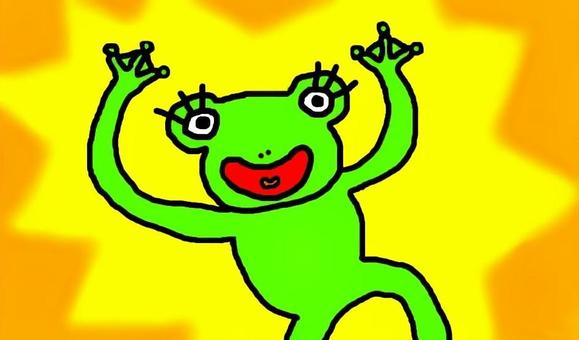 びっくりかえる かえる,びっくり,驚く,衝撃,驚愕のイラスト素材