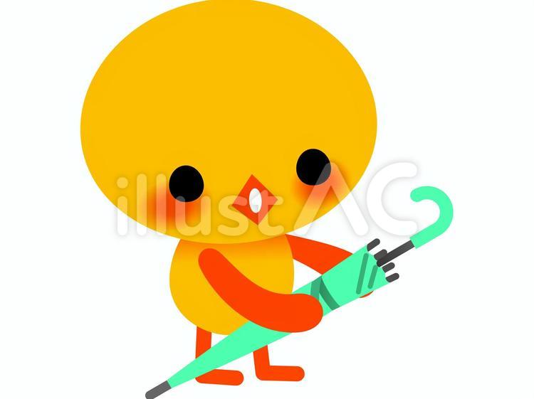ひよこと傘3 ひよこ,ヒヨコ,鳥のイラスト素材