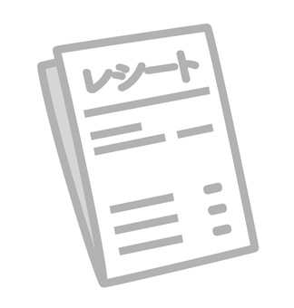 レシートのイラスト レシート,紙,領収書,買い物,ショッピング,家計簿のイラスト素材
