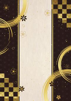 和柄と金箔背景4222 和柄,年賀状,新春,黒,背景,和紙,壁紙,金,金箔,装飾のイラスト素材