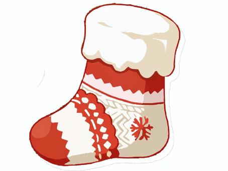 毛糸の赤い靴下 靴下,クリスマス,毛糸,赤,入れ物,プレゼント,イラスト,透過,手描き,手書きのイラスト素材