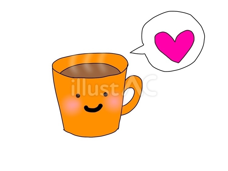 ティータイム お茶,コーヒー,ハートのイラスト素材