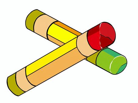 Illustration, crayon, red, green, 
