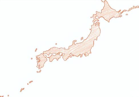 Japan map crayons c, , JPG, PNG and AI