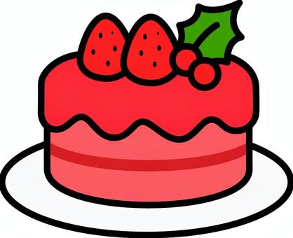 赤のいちごのホールケーキです。