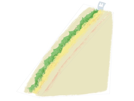 サンドイッチ サンドイッチ,卵,レタス,ハム,パン,朝食,昼食,コンビニのイラスト素材