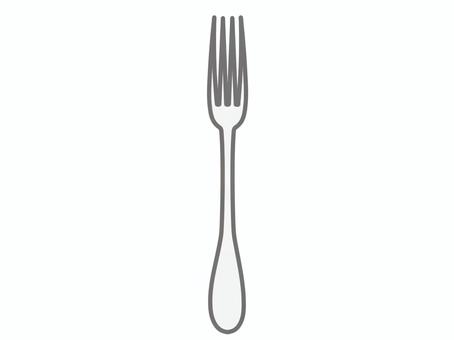 食事用のフォークのイラスト（灰色） フォーク,カトラリー,道具,食器,突き刺す,刺す,突く,洋食,食事,ごはんのイラスト素材