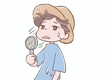 ハンディファン ハンディファン,扇風機,ミニ,家電,涼む,暑い,暑さ対策,猛暑,夏,夏日のイラスト素材