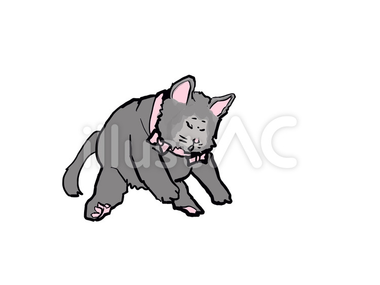 だっこされる猫 猫,子猫,ペットのイラスト素材