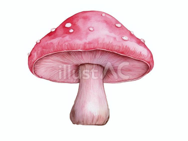 ピンクのきのこ きのこ,ピンク,水玉のイラスト素材