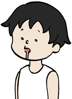 放心状態の男の子 子供,こども,子,児童,小学生,男の子,男児,男,人,人物のイラスト素材