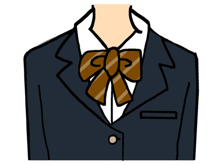 制服 制服,学生服,ワイシャツ,リボン,学生,pop調,手描き,挿絵,ワンポイント,素材のイラスト素材