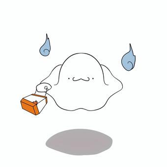 幽霊 幽霊,ランタン,火,鬼火,デフォルメのイラスト素材