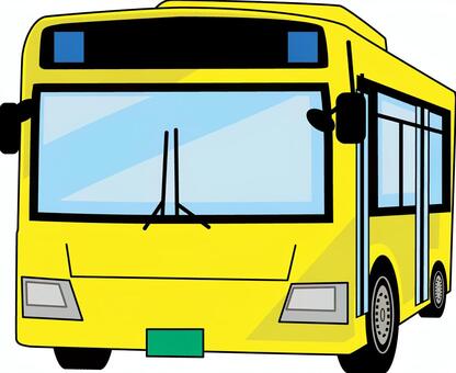 路線バス　 路線バス,公共交通,移動,生活,車両,大型,地方,乗り物,黄のイラスト素材