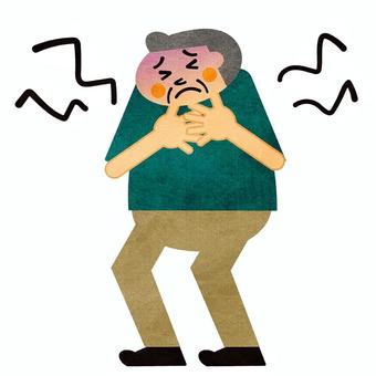 Illustration, senior citizens, male, painful, JPG, PNG and AI