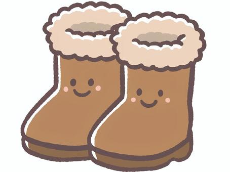 寒い冬の防寒具、暖かいもこもこブーツ 冬,寒い,12月,1月,2月,防寒具,靴,ブーツ,ファー,もこもこのイラスト素材