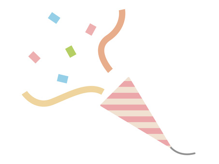 お祝いやパーティー・クラッカーと紙吹雪 クラッカー,紙吹雪,コンフェッティ,お祝い,祝賀,パーティー,誕生日,イベント,記念日,喜びのイラスト素材