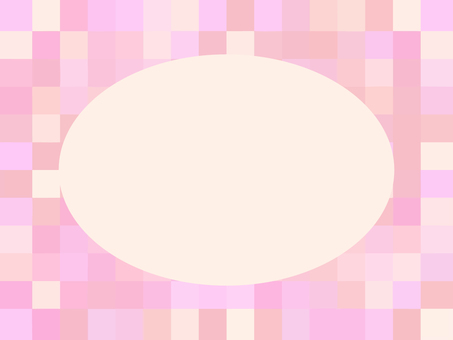 ピンクとベージュの幾何学模様フレーム86 フレーム,幾何学,背景,枠,飾り枠,囲み枠,ピンク,ベージュ,カラフル,楕円のイラスト素材