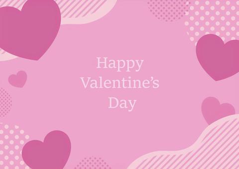 バレンタインのおしゃれな背景素材02 バレンタイン,背景,フレーム,ハート,幾何学,模様,枠,飾り枠,2月,冬のイラスト素材