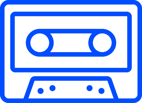 ピクトグラムの青のカセットテープです。 ピクトグラム,カセットテープ,シンプル,カセット,テープ,ミュージック,音楽,レトロ,アナログ,オールドメディアのイラスト素材