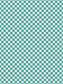 レトロヴィンテージカラーの緑チェッカー柄 背景,市松,模様,チェック,パターン,柄,緑,ベージュ,壁紙,バックグラウンドのイラスト素材