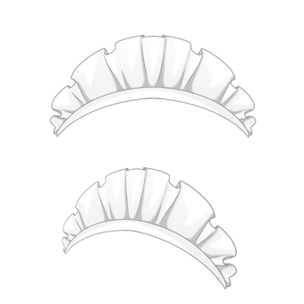 メイドカチューシャ・ヘッドドレス① メイド,カチューシャ,ヘッドドレス,フリル,アクセサリー,萌え,萌え系,アキバ系,シンプル,コスプレのイラスト素材